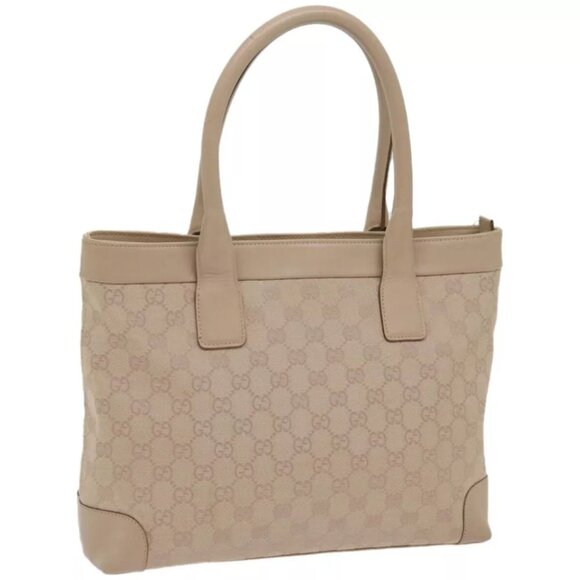 GUCCI GG Canvas Tote Bag Beige 33890 Auth am5876 - Picture 1 of 16
